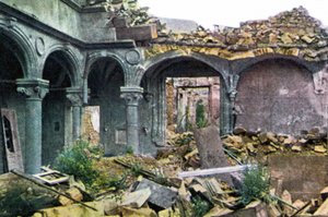 The heavily damaged Princerie, Verdun, September 1916 by Jules Gervais Courtellemont